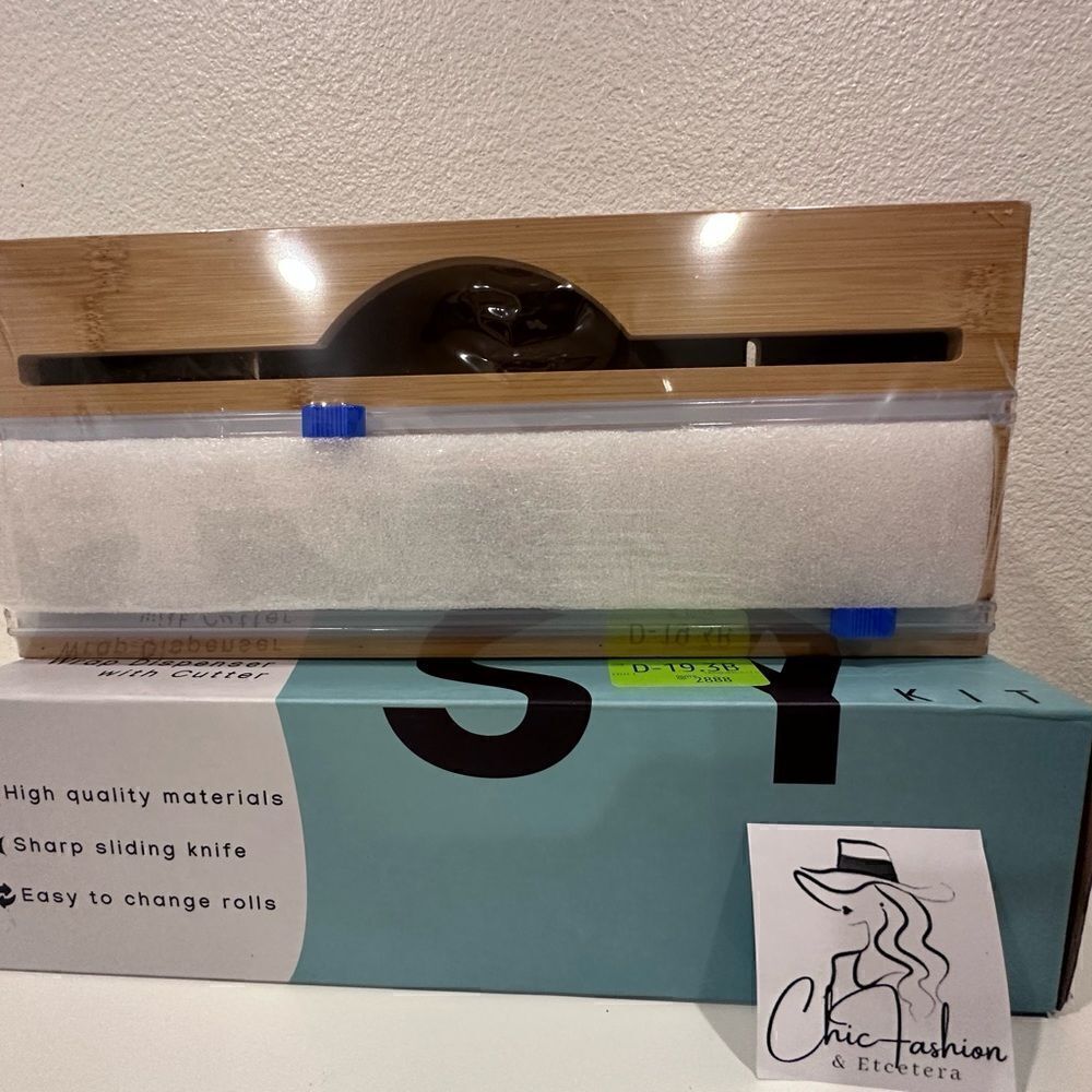 Foil And Plastic Wrap Dispenser Organizer With Cutter